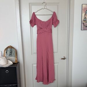Petal & Pup Mauve Pink Off-Shoulder Maxi Dress
